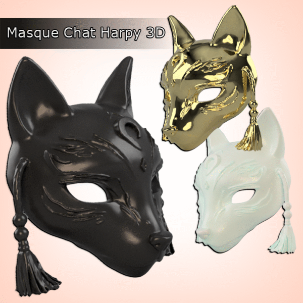 Masque Chat Harpy 3D